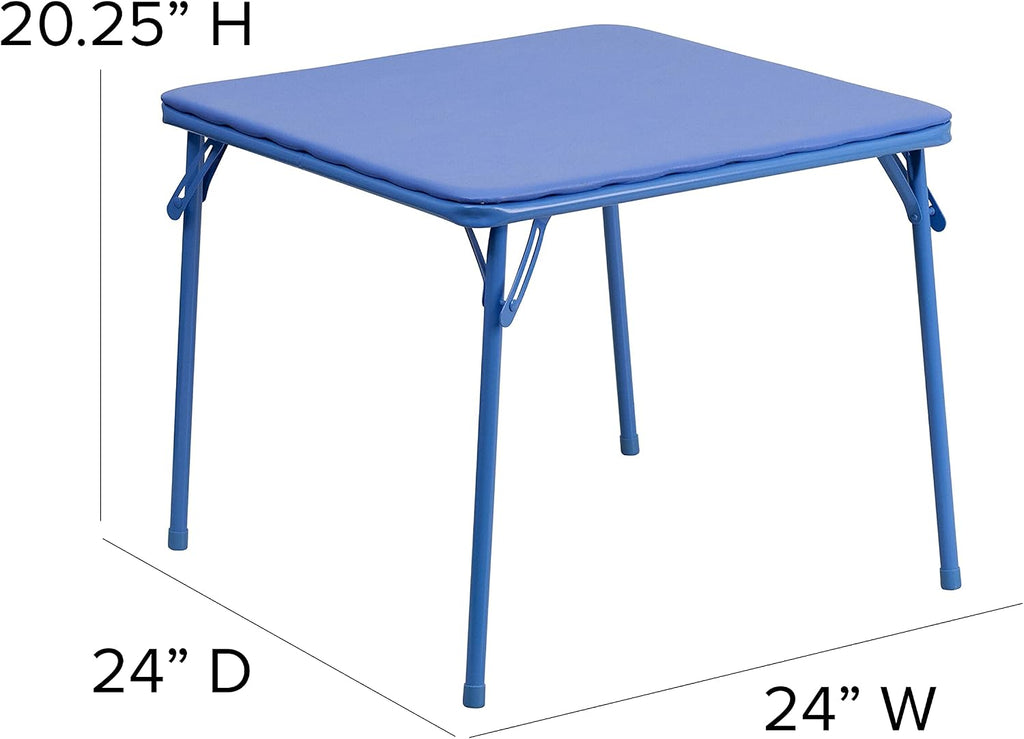 Flash Furniture Mindy Kids Colorful 3 Piece Folding Table and Chair Set & Mindy Kids Blue Folding Table