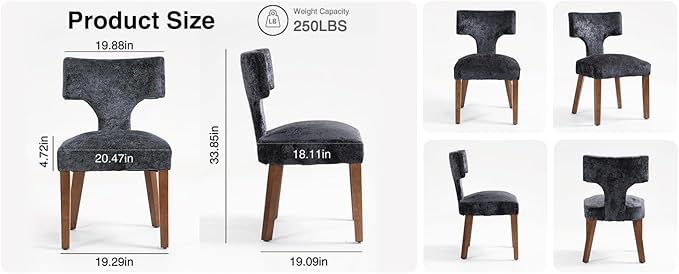 Soft Padded Dining Chairs Set of 4, Modern Farmhouse Upholstered Chairs with ...