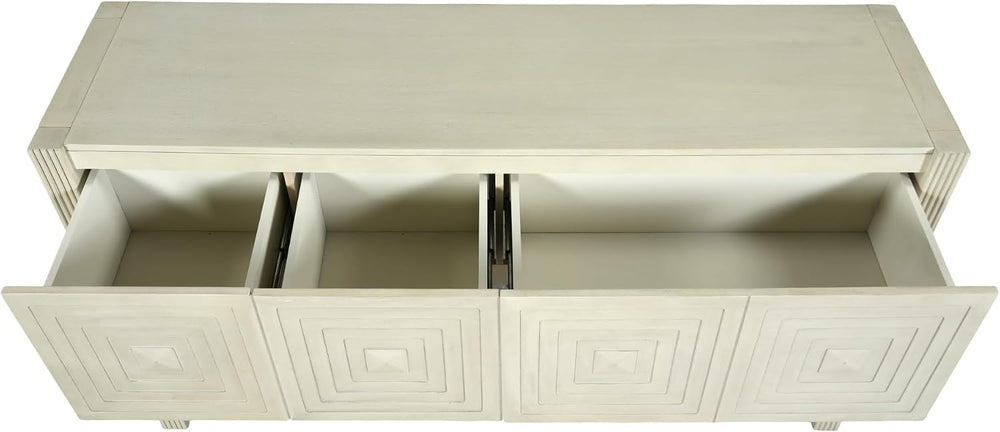 LKTART 55" Carved Console Table with 3 Soft-Close Drawers, Entryway Sofa...
