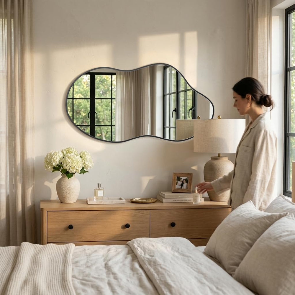 24"X40" Wall Mirror Irregular Mirror for Bathroom Bedroom & Ent...