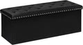 43 Inches Velvet Storage Ottoman Bench, Folding Upholstered Ottoman with Storage for Bedroom Living Room, 140L Capacity
