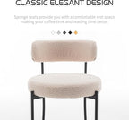 Boucle Dining Chairs Set of 6, Mid Century Modern Dining Room Chairs with Metal Legs, Upholstered Kitchen Chairs for Dining Room, Kitchen (Beige)