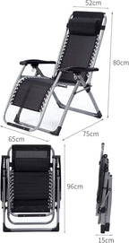 Lounge Chairs Padded Gravity Lounge Chair Wider Armrest Adjustable Folding Recliner Garden Deck