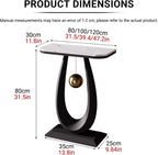 Contemporary Semi-Circular Telephone Table, Narrow Console with Stone Top, Stylish Hallway Cabinet, Perfect Accent Table for Living Room & Entrance Decor