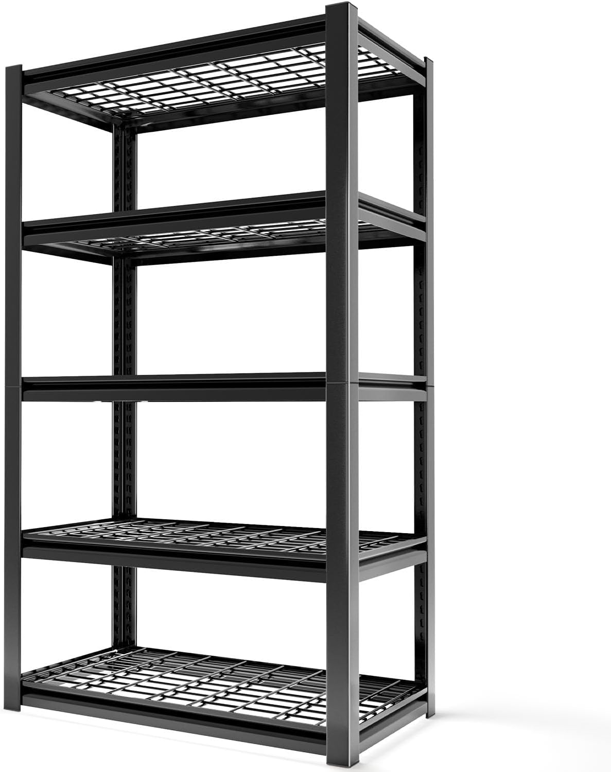 Heavy Duty Storage Shelving Unit (72" H x 35" W x 16" D) | Adjustable 5-Tier Metal Rack, Standing Utility Shelves, Garage, Basement, Pantry, Kitchen, Warehouse, 3000 lbs Capacity