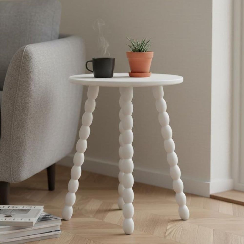 Round Bobbin Leg Table Smooth Rounded Edges Bobbin Leg Side Table Anti-Slip F...
