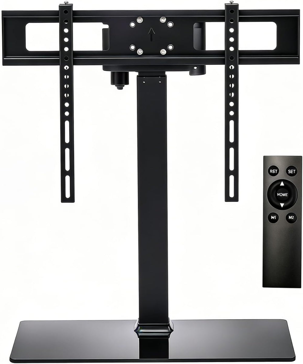 Universal Motorized TV Mount with Remote - Motorized TV Stand with Tempered G...