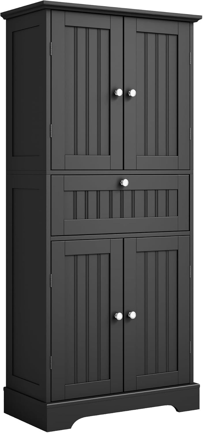 ChooChoo 51" H Bathroom Floor Cabinet with Drawers and Adjustable Shelve...