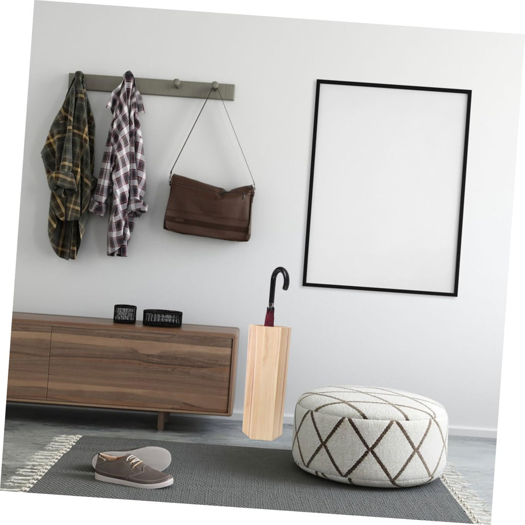 Wooden Umbrella Bucket Entryway Umbrella Stand Storage Rack Decorative Indoor Organizer