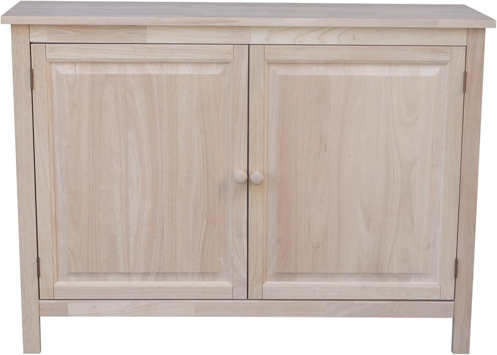 Solid Wood Hall Cupboard - 34" H, Unfinished