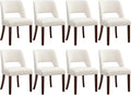 Dining Chair Set of 8,Modern Dining Room Chairs with Thick Cushions,Upholstered Linen Fabric Kitchen Chairs for Kitchen Dining Room Beige
