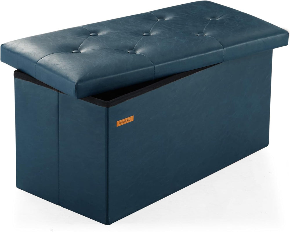 HAUSFRAU - Storage Ottoman Bench, 30 Inches Button Tufted Upholstered Ottoman...