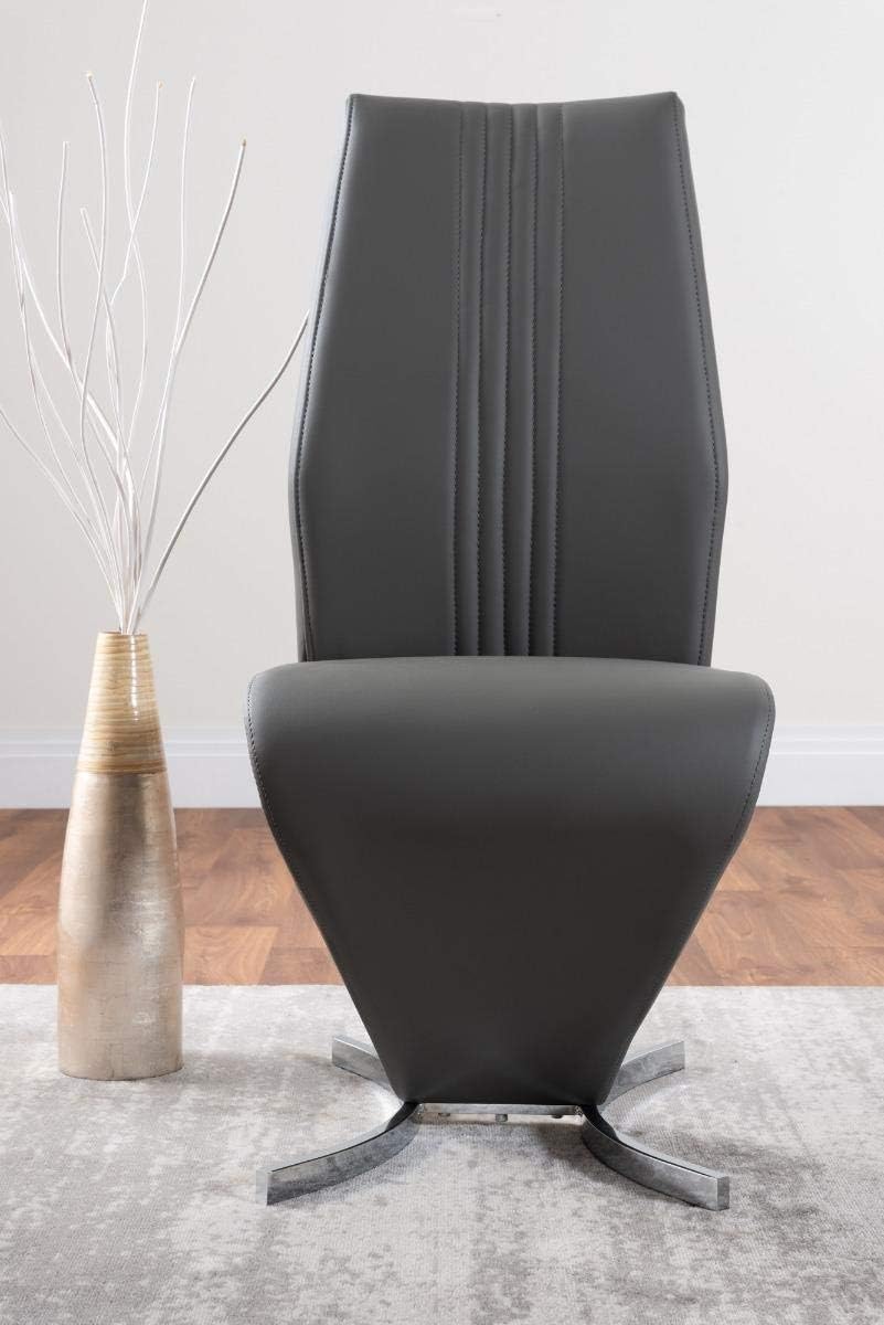 Furniturebox UK Giovani Black & White High Gloss Glass Dining Table with 4 Willow Chairs (Black & White High Gloss Glass Dining Table Set with 4 Elephant Grey Willow Chairs)