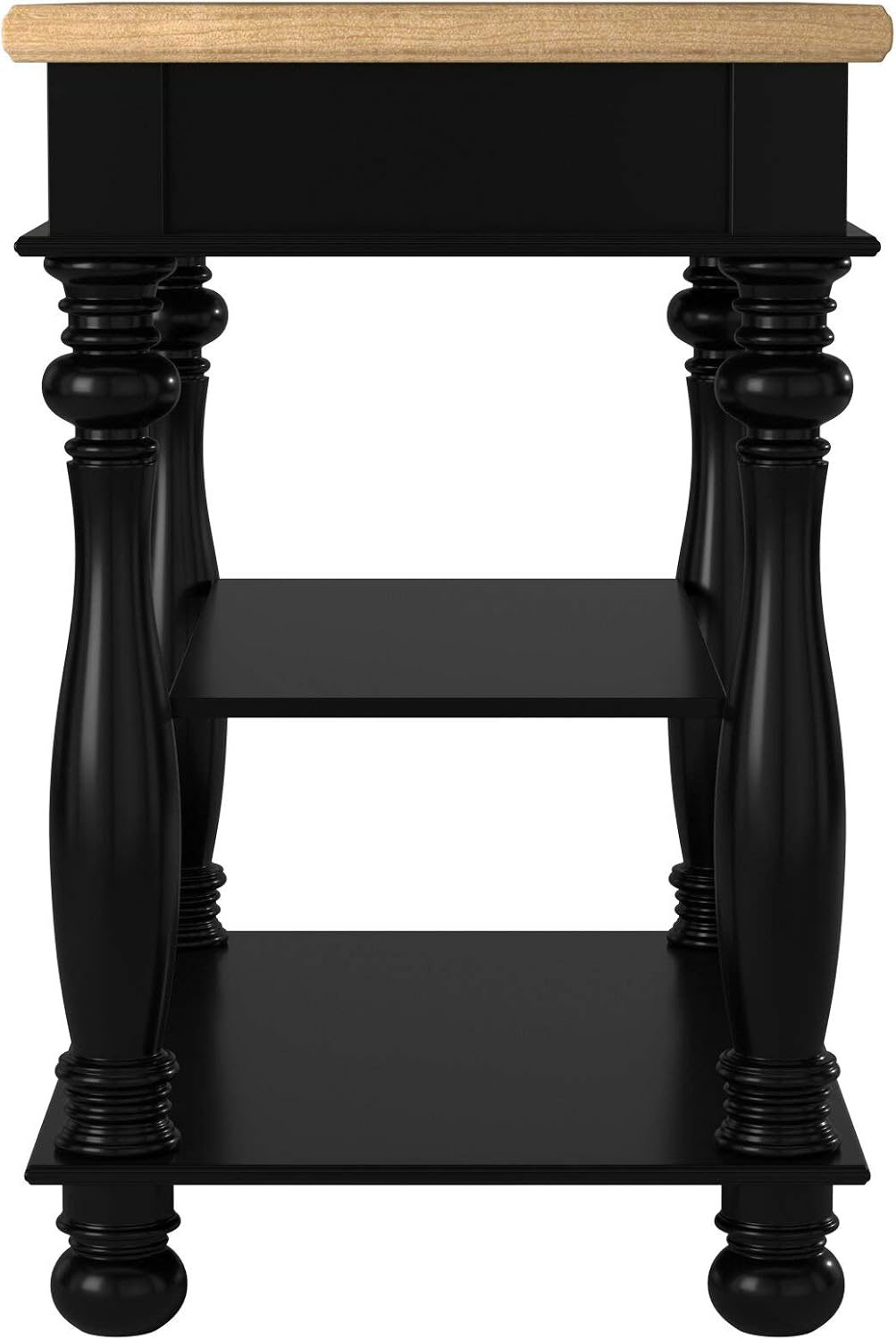 Bernards Birch Kitchen Island, Black