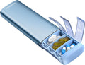 Vaydeer Metal Travel Pill Organizer – Compact Weekly Pill Box for Daily Medication – Portable Small Pill Case for Vitamins, Pills & Supplements (Blue)