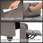 BestMassage | Recliner Chair | No Massage Function | Pu Grey | with Lumbar Support, Adjustable Push Back, Wide Armrests, Footrest & Padded Seat | Easy Assembly | for Living Room, Home Theatre