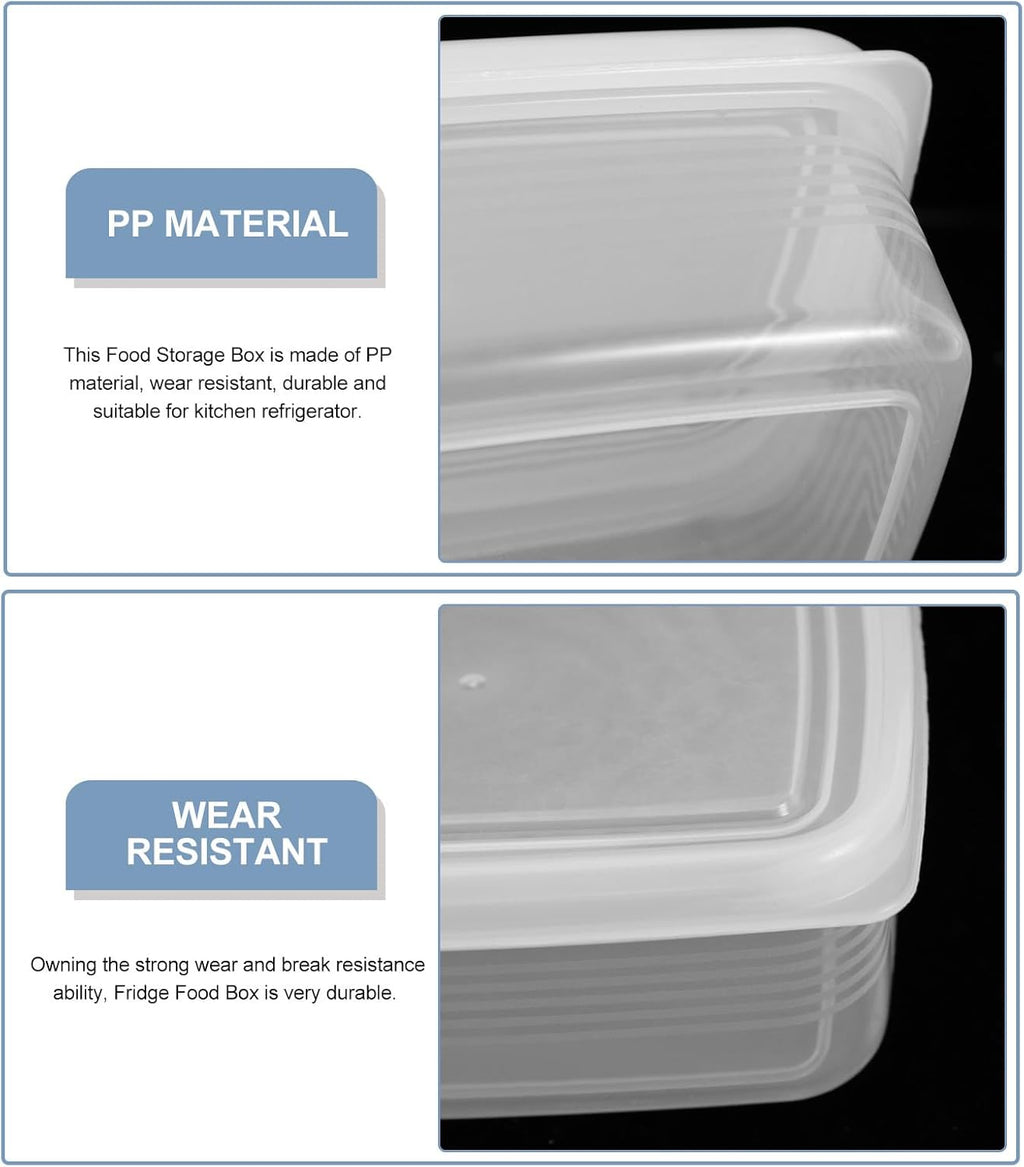 Wakauto 6pcs Small Refrigerator Organizer Bins Food Storage Containers for Fridge Produce Saver Boxes Multipurpose Preservation for Dough Meat Vegetables Kitchen Organization