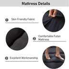 MAXYOYO Japanese Floor Mattress Futon Mattress, 4" Thicken Tatami Mat Sleeping Pad Foldable Roll Up Mat Boys Girls Dormitory Pad Kids Floor Lounger Pillow Bed, Charcoal Grey, Queen Size