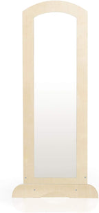 Guidecraft See and Store Dress-up Center – Natural: Armoire for Kids with Mirror & Shelves, Clothes Rack and Shoe Storage Dresser with Bottom Tray - Toddlers Room Furniture