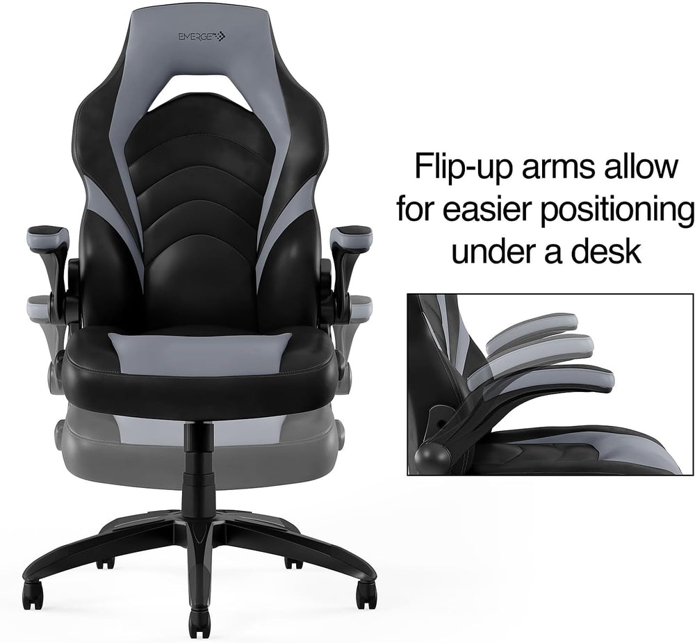 STAPLES Emerge Vortex Gaming Chair, Adjustable Height, Swivel Black | Racing-...
