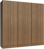 Madesa Kitchen Pantry Set Storage Cabinet 70" L 6 Doors 12 Utility Shelves 9 Adjustable Shelves Wooden Organization Unit Anti Tipping - Rustic