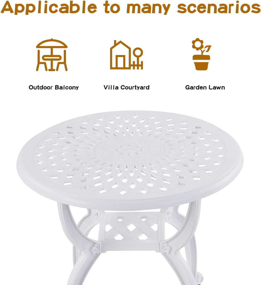 YKSY&YKSY Jardin DE CENTENNAIL 3-Piece Outdoor Bistro Set Cast Aluminum R...