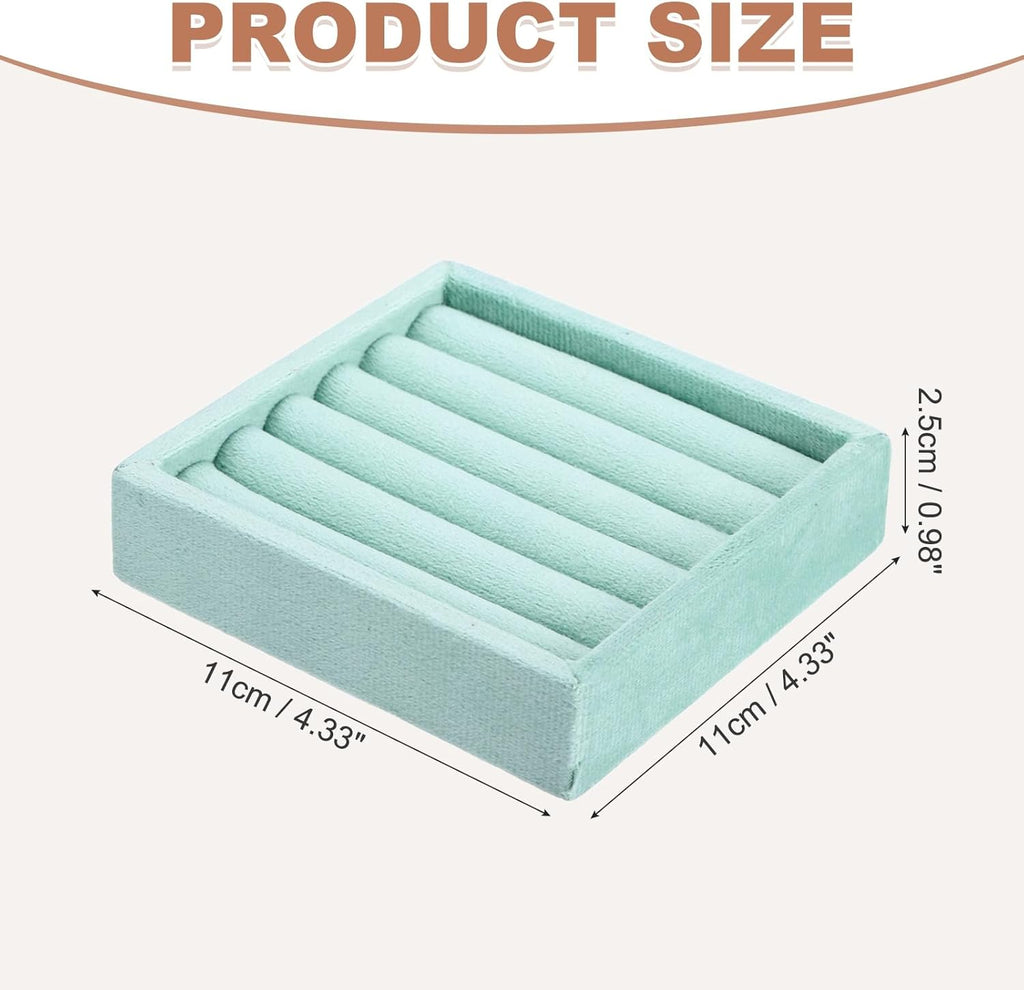 uxcell Stackable Jewelry Storage Tray, Jewelry Tray Drawer Organizer, Small Display Box for Earrings, Necklaces, Rings and Bracelets, Teal