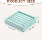 uxcell Stackable Jewelry Storage Tray, Jewelry Tray Drawer Organizer, Small Display Box for Earrings, Necklaces, Rings and Bracelets, Teal