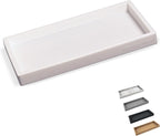 Countertop and Vanity Tray - Small 7.7” Silicone Tray for Soap Dispenser, Bathroom Trays, Dish Soap Trays for Kitchen Counter, Sink Caddy Sinks Organizer, Soaps Dish & Sponge Holder, White