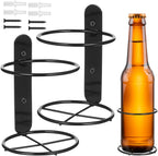 GALPADA Wall Mounted Wine Rack 2-Pack Single Bottle Holder Metal Wine Shelf for Home Bar Kitchen Dining Room Display Storage