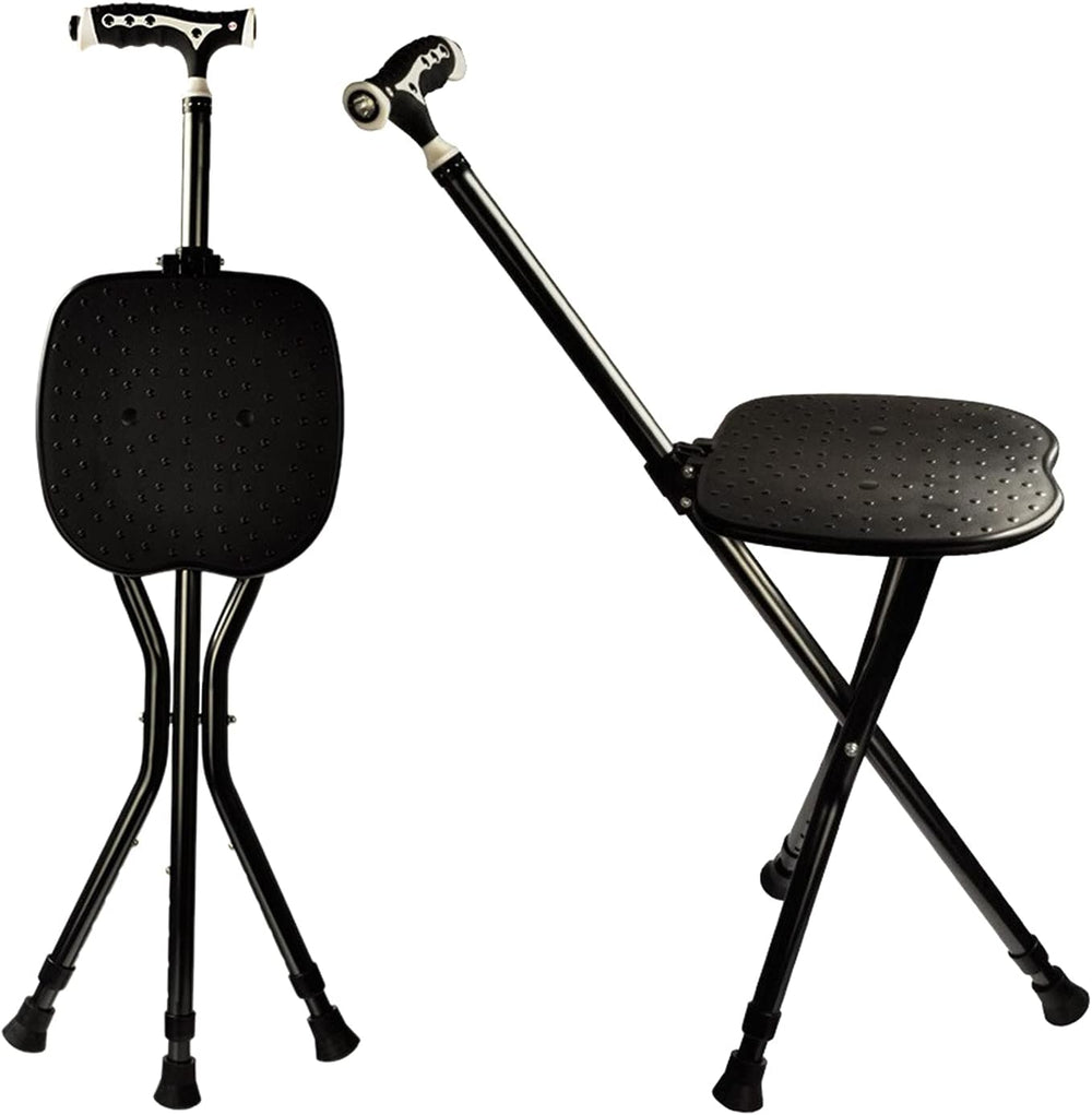 Yayayo Hold 440 lbs Folding Canes with Seat Walking Stick Height Adjustment C...