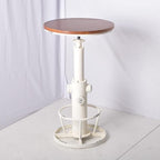 Topower Industrial Bar Table 38.58-48.43" Adjustable Pub Table Kitchen Dining Coffee Bistro Table Antique White