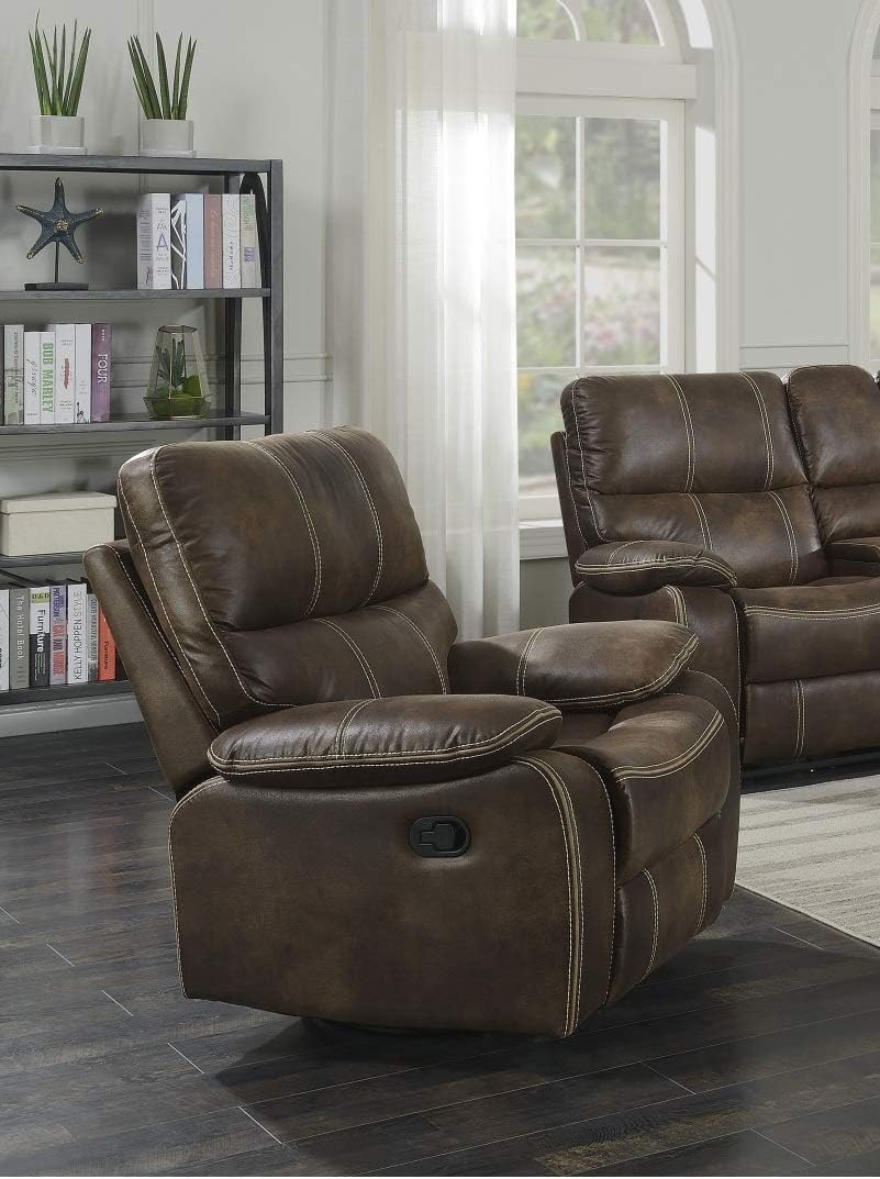 Wallace & Bay Hooper Swivel Recliner Glider, Dark Brown