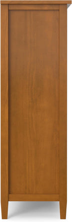 SIMPLIHOME Warm Shaker Bookcase - 44 inch Tall 9-Cube Solid Wood Cube Organizer in Light Golden Brown, Transitional Storage for Living Room, Study Room or Office with Fixed Shelves and Tapered Legs