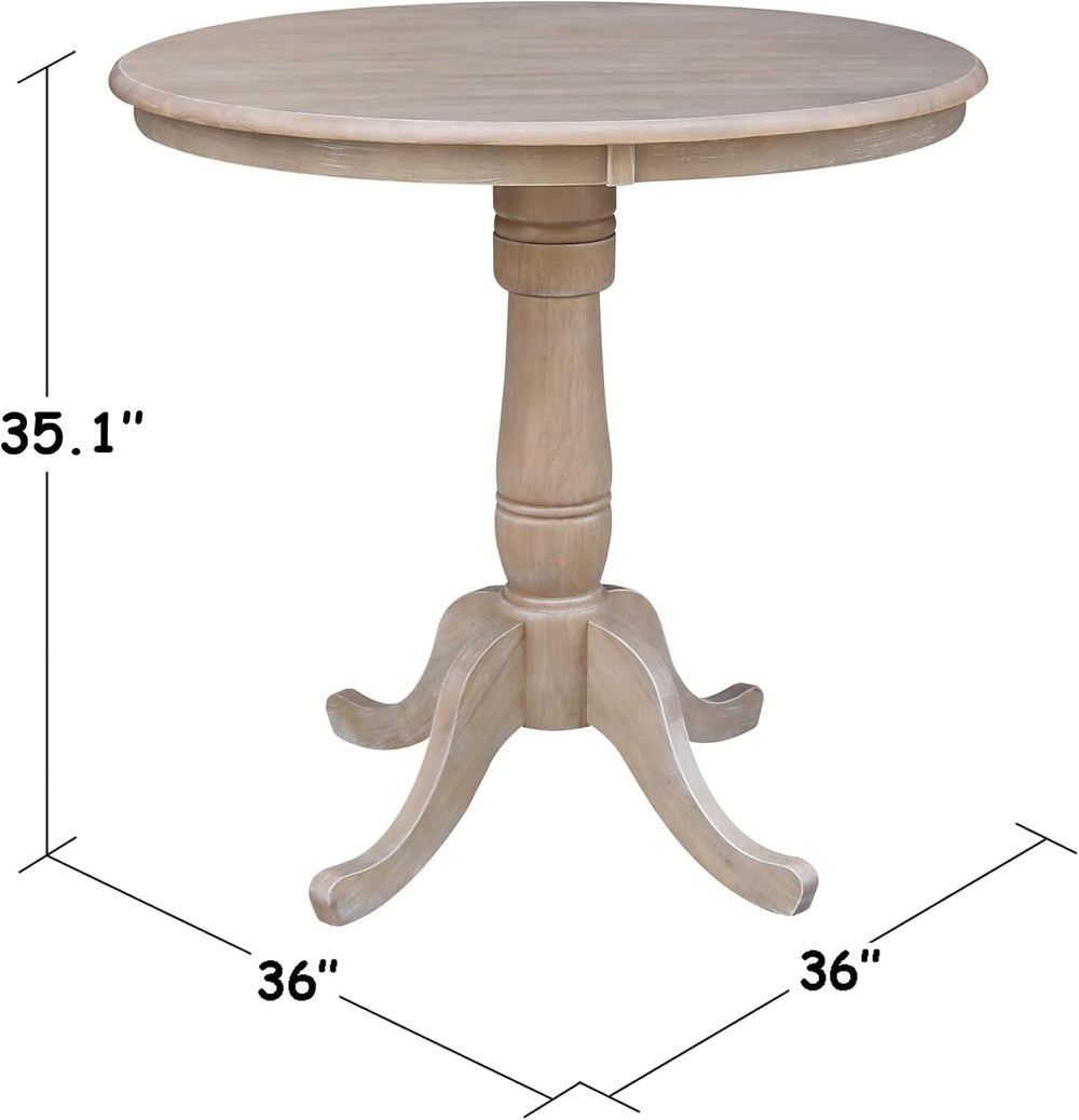 International Concepts 36" Round Top Pedestal Table-34.9" H, Washed...