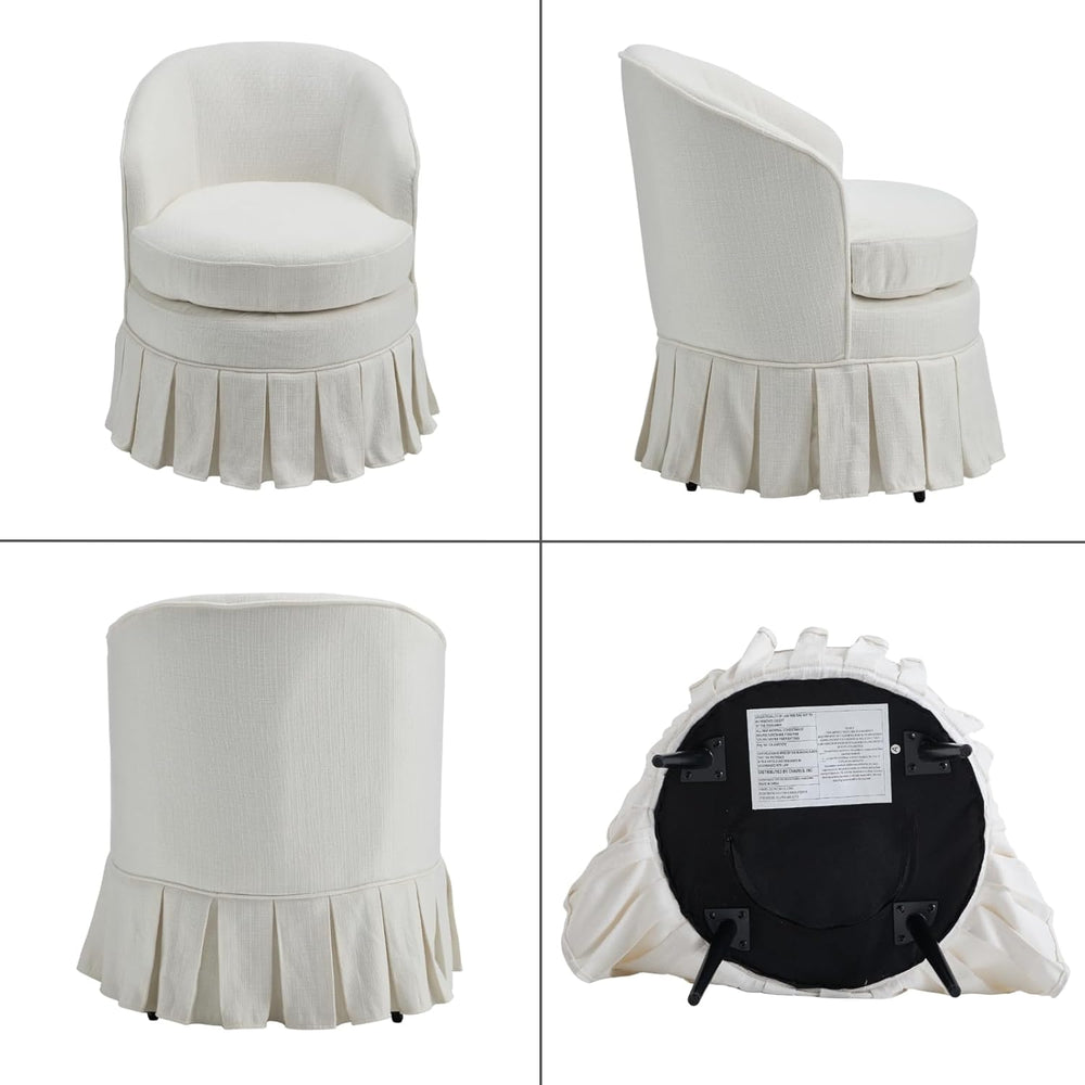 chairus Upholstered Dining Chairs Set of 2, Linen Barrel Dining Room Chairs w...