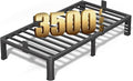 FUIOBYVV 10 Inch Twin Bed Frame with Rounded Corner and Headboard Hole Mattress Retainers 3500 LBS Metal Heavy Duty Steel Slats Support No Box Spring Needed Platform Noise Free Easy Assembly
