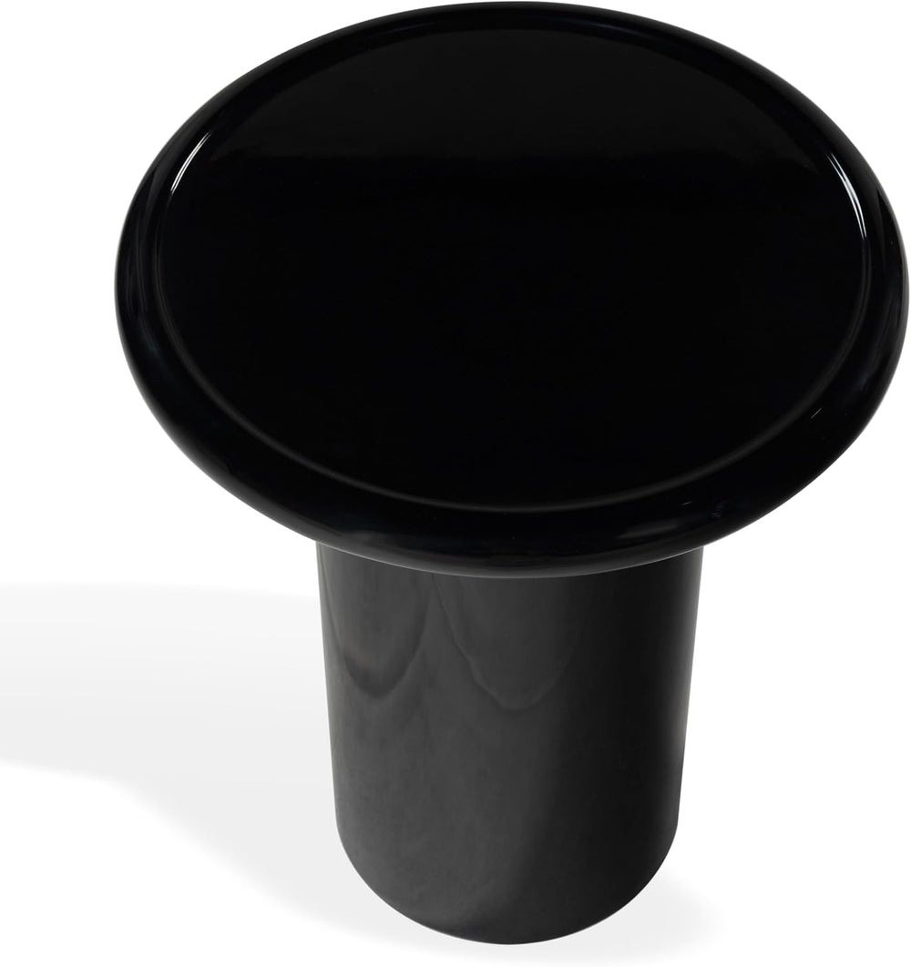SAFAVIEH Couture Collection - Lolita Black Concrete Accent Table, Modern Roun...