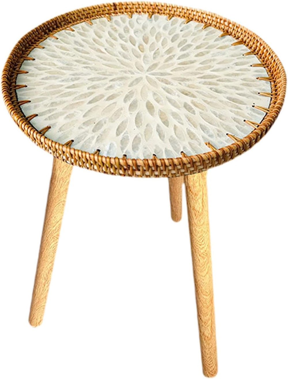 Shell Inlay Side Table, End Table, Home Decoration, Tea Table, Bedside Table ...