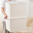 White Storage Bins with lids,Office stackable Plastic Boxes Set of 4,Garage organization Storage Box with handle for Organizing Snacks, Crafts, Legos, Tools,books (white, 4XXXL)