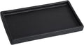 Bathroom Vanity Tray - 11'' Ceramic Rough-Textured Rectangle Countertop Tray, Heavy-Duty Perfume Organizer Plate, Jewelry Ring Tray, Kitchen Soap Dispenser Stone Trays, Black