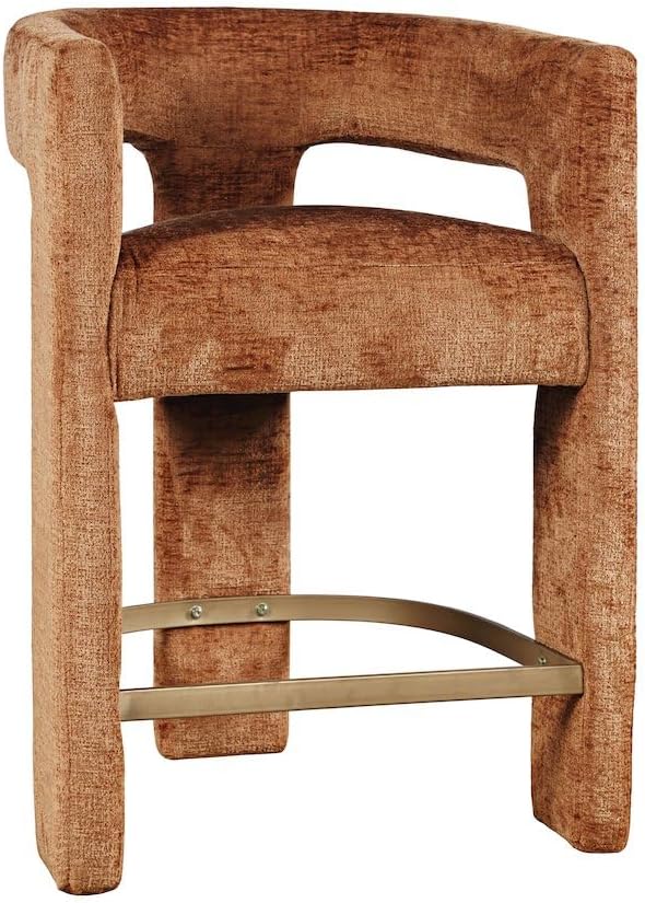 Jofran Gwen Rust Upholstered Counter Stool with Arms – Versatile Barstools – ...