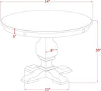 F53-11-TP - Wood Dining Table with Acacia Wood Round Tabletop, Sand Blasted Black Finish