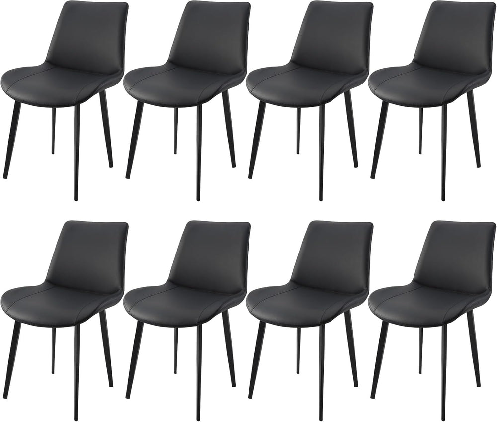 Dining Chairs, Modern PU Leather Dining Room Chair with Sturdy Metal Legs, Up...
