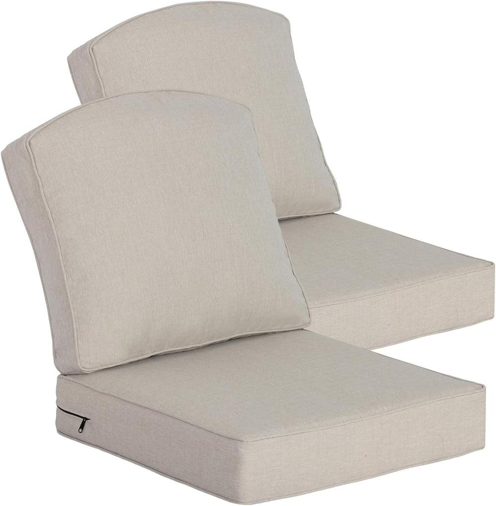 Goodgoods 24x24 2-Pack Outdoor Deep Seat Cushions 30D Foam, Putty