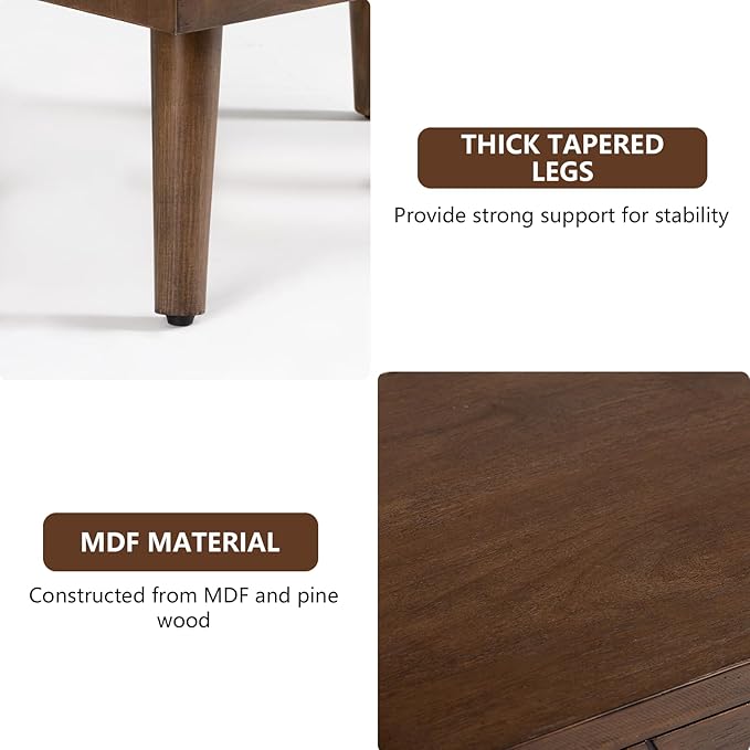 COSIEST Modern End Table w Honeycomb Pattern, Mid-Century Nightstand w Storag...
