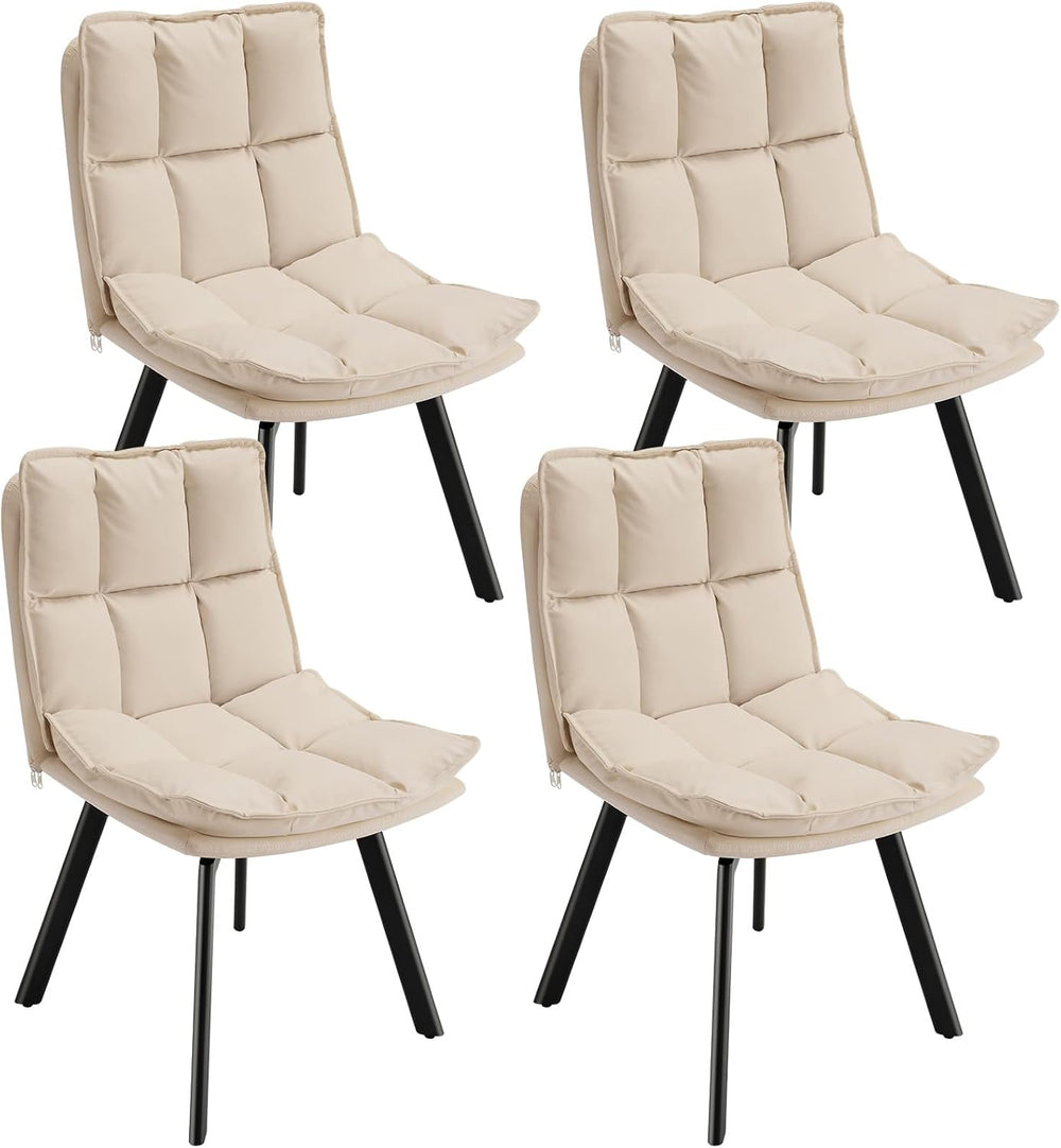 Susalt Swivel Dining Chairs Set of 4, Upholstered Dining Room Chairs, Leather...