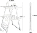 Electric Heated Clothes Drying Rack,Foldable Heated Garment Dryer with Timer Shut-Off Laundry Rack for Clothes Shoes Socks,Aluminum Alloy,White,Plug & Play,(39.37x25.98x23.82in)