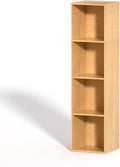4 Cube Storage Organizer, 4 Tier Cube Bookcase Freestanding Storage Display Organizer for Home Office, Four Cubes Open Shelf Bookshelf (Oak, 4 Cube)