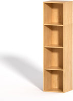 4 Cube Storage Organizer, 4 Tier Cube Bookcase Freestanding Storage Display Organizer for Home Office, Four Cubes Open Shelf Bookshelf (Oak, 4 Cube)